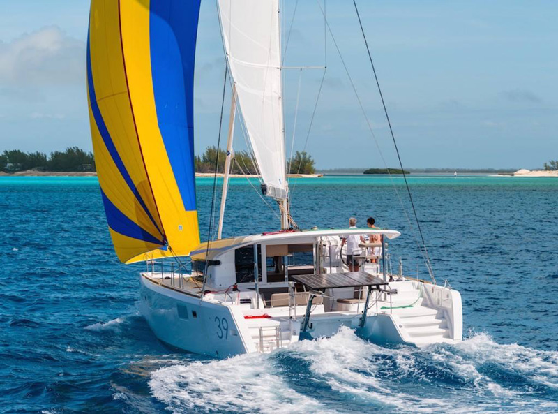 Lagoon 39 catamaran aerial view
