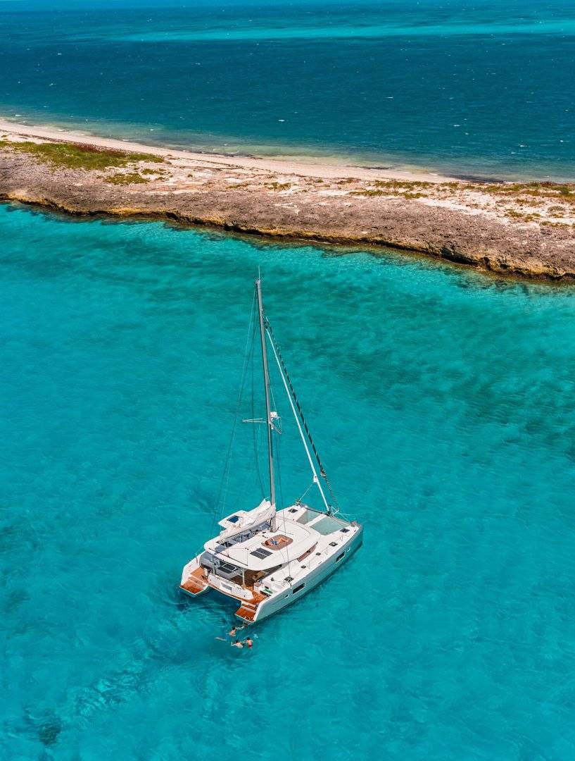 Lagoon 42 catamaran helm