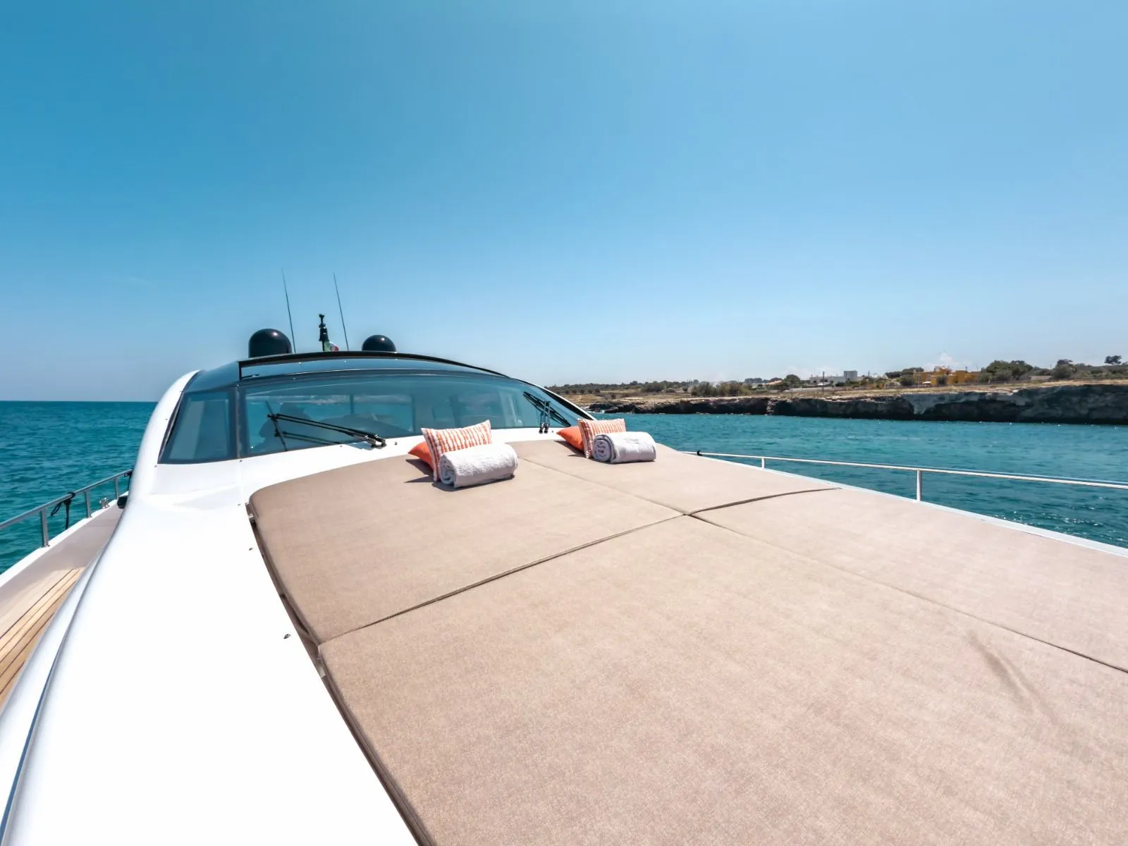 Pershing 72 bow sunpad